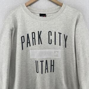 PARK CITY Sweatshirt Adult M UTAH Mountain Resort Skiing Fleece Pullover Gray